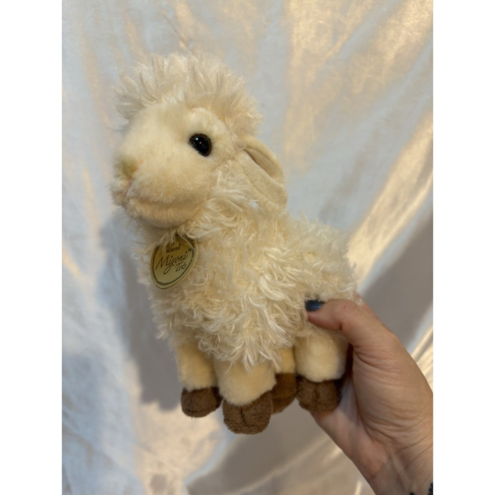Aurora Tots Miyoni White Baby Lamb Plush Sheep Stuffed Animal Toy 9" Adorable